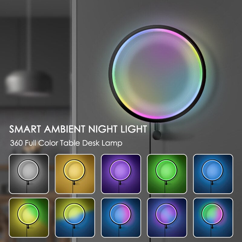 USB Led Night Light Lamps RGB Atmosphere Light Bedroom Decor Smart APP Music Rhythm Nightlights TV Game Room Desk Bedside Lamp